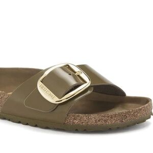 Birkenstock Green Sandals with Cork Footbed